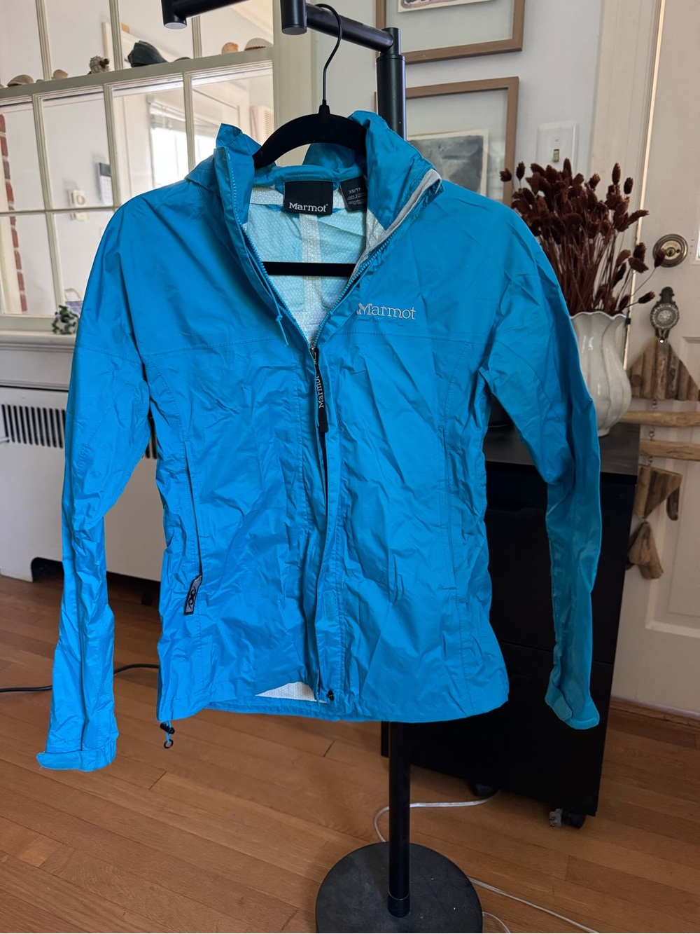 Marmot Women's Teal-Blue Hooded Packable Ski Jacket
